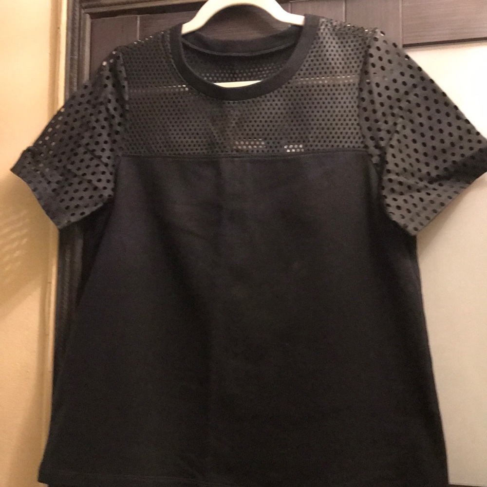Rebecca Taylor sz 6 leather sweatshirt shirt $425